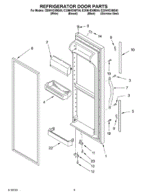 06 - Refrigerator Door Parts parts for Whirlpool Refrigerator ED5NHEXMT00 from AppliancePartsPros.com