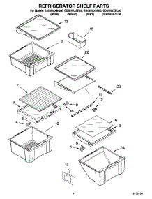 03 - Refrigerator Shelf Parts parts for Whirlpool Refrigerator GD5NHAXMT00 from AppliancePartsPros.com