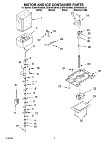 05 - Motor And Ice Container Parts parts for Whirlpool Refrigerator GD5NHAXMB00 from AppliancePartsPros.com