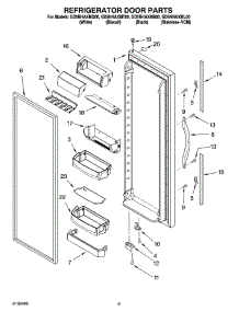 06 - Refrigerator Door Parts parts for Whirlpool Refrigerator GD5NHAXMQ00 from AppliancePartsPros.com