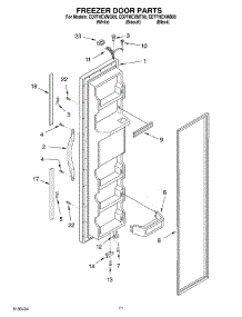 07 - Freezer Door Parts parts for Whirlpool Refrigerator ED7FHEXMB00 from AppliancePartsPros.com