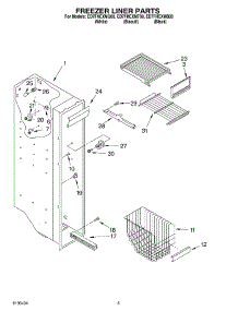04 - Freezer Liner Parts parts for Whirlpool Refrigerator ED7FHEXMQ00 from AppliancePartsPros.com