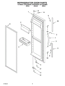 06 - Refrigerator Door Parts parts for Whirlpool Refrigerator ED7FHEXMQ00 from AppliancePartsPros.com
