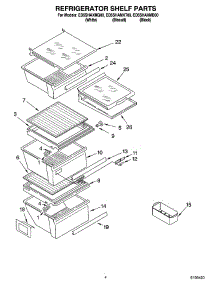 03 - Refrigerator Shelf Parts parts for Whirlpool Refrigerator ED5SHAXMQ00 from AppliancePartsPros.com