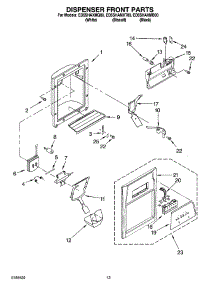 08 - Dispenser Front Parts parts for Whirlpool Refrigerator ED5SHAXMQ00 from AppliancePartsPros.com