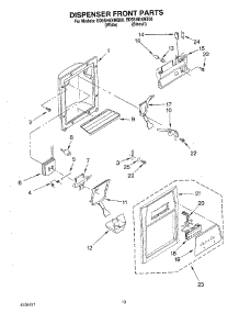 08 - Dispenser Front Parts parts for Whirlpool Refrigerator ED5SHEXMQ00 from AppliancePartsPros.com
