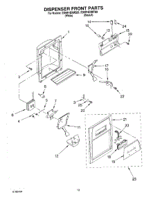 08 - Dispenser Front Parts parts for Whirlpool Refrigerator ED5RHEXMQ00 from AppliancePartsPros.com