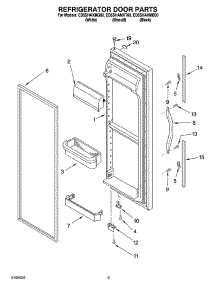 06 - Refrigerator Door Parts parts for Whirlpool Refrigerator ED5SHAXMB00 from AppliancePartsPros.com