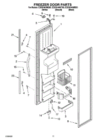 07 - Freezer Door Parts parts for Whirlpool Refrigerator ED5SHAXMB00 from AppliancePartsPros.com