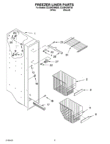 04 - Freezer Liner Parts parts for Whirlpool Refrigerator ED2SHEXMT00 from AppliancePartsPros.com
