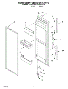 06 - Refrigerator Door Parts parts for Whirlpool Refrigerator ED2SHEXMQ00 from AppliancePartsPros.com