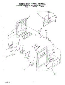 08 - Dispenser Front Parts parts for Whirlpool Refrigerator ED2VHGXMT00 from AppliancePartsPros.com
