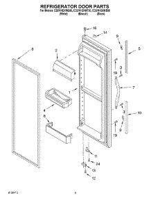 06 - Refrigerator Door Parts parts for Whirlpool Refrigerator ED2VHGXMQ00 from AppliancePartsPros.com