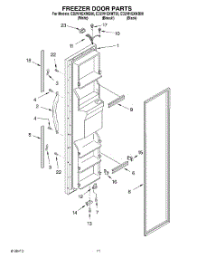 07 - Freezer Door Parts parts for Whirlpool Refrigerator ED2VHGXMQ00 from AppliancePartsPros.com