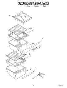 03 - Refrigerator Shelf Parts parts for Whirlpool Refrigerator ED5VHGXMT00 from AppliancePartsPros.com