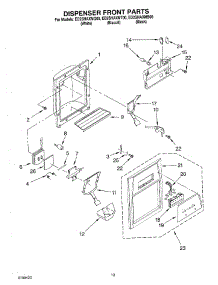 08 - Dispenser Front Parts parts for Whirlpool Refrigerator ED2SHAXMB00 from AppliancePartsPros.com