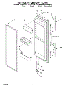 06 - Refrigerator Door Parts parts for Whirlpool Refrigerator ED2FHEXMB00 from AppliancePartsPros.com