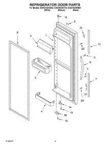 06 - Refrigerator Door Parts parts for Whirlpool Refrigerator ED5CHQXKT03 from AppliancePartsPros.com