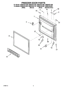 03 - Freezer Door Parts parts for Whirlpool Refrigerator GB9SHKRLS00 from AppliancePartsPros.com