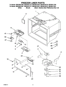 02 - Freezer Liner Parts parts for Whirlpool Refrigerator GB2SHKXLB00 from AppliancePartsPros.com