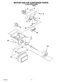 05 - Motor And Ice Container Parts parts for Whirlpool Refrigerator ED5GTNXMQ00 from AppliancePartsPros.com