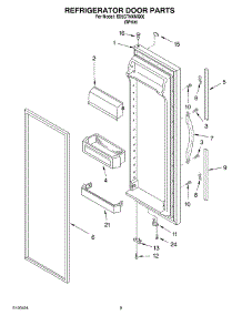 06 - Refrigerator Door Parts parts for Whirlpool Refrigerator ED5GTNXMQ00 from AppliancePartsPros.com