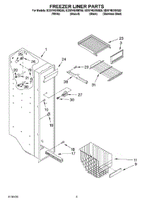 04 - Freezer Liner Parts parts for Whirlpool Refrigerator ED5FHEXMS00 from AppliancePartsPros.com