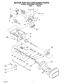 05 - Motor And Ice Container Parts parts for Whirlpool Refrigerator ED5RHGXMT00 from AppliancePartsPros.com