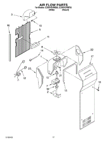 10 - Air Flow Parts parts for Whirlpool Refrigerator ED5RHGXMT00 from AppliancePartsPros.com