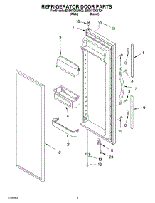 06 - Refrigerator Door Parts parts for Whirlpool Refrigerator ED5NTGXMT00 from AppliancePartsPros.com