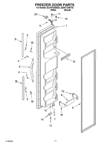 07 - Freezer Door Parts parts for Whirlpool Refrigerator ED5NTGXMT00 from AppliancePartsPros.com