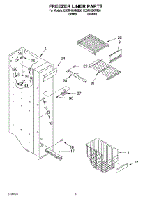 04 - Freezer Liner Parts parts for Whirlpool Refrigerator ED5RHGXMQ00 from AppliancePartsPros.com