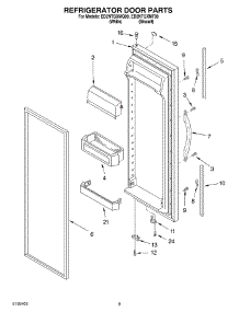 06 - Refrigerator Door Parts parts for Whirlpool Refrigerator ED2NTGXMQ00 from AppliancePartsPros.com