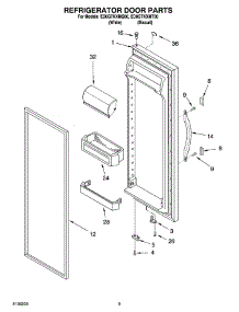06 - Refrigerator Door Parts parts for Whirlpool Refrigerator ED0GTKXMQ00 from AppliancePartsPros.com