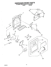 08 - Dispenser Front Parts parts for Whirlpool Refrigerator ED2NTGXMQ00 from AppliancePartsPros.com