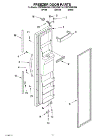 08 - Freezer Door Parts parts for Whirlpool Refrigerator ED2CHQXKQ05 from AppliancePartsPros.com