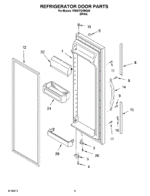 06 - Refrigerator Door Parts parts for Whirlpool Refrigerator ED0GTQXMQ00 from AppliancePartsPros.com