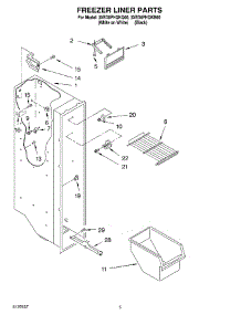 03 - Freezer Liner parts for Whirlpool Refrigerator 3XED0FHQKQ00 from AppliancePartsPros.com