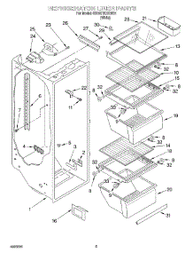02 - Refrigerator Liner parts for Whirlpool Refrigerator 6ED20TKXGW01 from AppliancePartsPros.com
