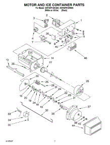 04 - Motor And Ice Container parts for Whirlpool Refrigerator 3XED0FHQKB00 from AppliancePartsPros.com