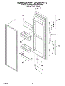05 - Refrigerator Door parts for Whirlpool Refrigerator 3XED0FHQKB00 from AppliancePartsPros.com