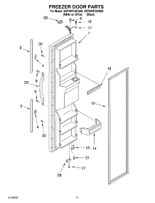 06 - Freezer Door parts for Whirlpool Refrigerator 3XED0FHQKQ00 from AppliancePartsPros.com