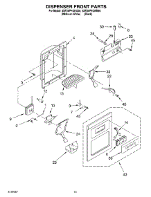 07 - Dispenser Front parts for Whirlpool Refrigerator 3XED0FHQKQ00 from AppliancePartsPros.com