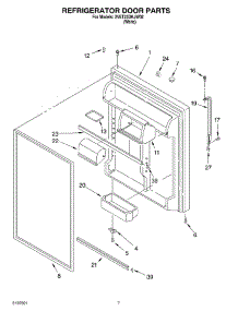 04 - Refrigerator Door parts for Whirlpool Refrigerator 2VET23DKJW02 from AppliancePartsPros.com