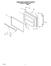 06 - Freezer Door parts for Whirlpool Refrigerator 2VET23DKJW02 from AppliancePartsPros.com