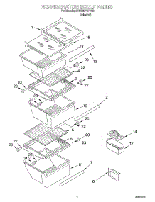 03 - Refrigerator Shelf parts for Whirlpool Refrigerator 4YED25PQFN03 from AppliancePartsPros.com