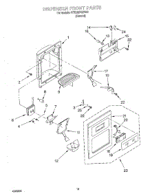 08 - Dispenser Front parts for Whirlpool Refrigerator 4YED25PQFN03 from AppliancePartsPros.com