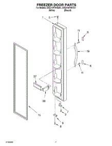 05 - Freezer Door parts for Whirlpool Refrigerator 5VED1WTKKT01 from AppliancePartsPros.com