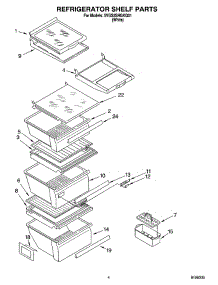 03 - Refrigerator Shelf Parts parts for Whirlpool Refrigerator 5VGS3SHGKQ01 from AppliancePartsPros.com