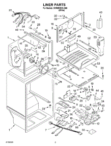 02 - Liner parts for Whirlpool Refrigerator 5GR9SHKXLQ00 from AppliancePartsPros.com